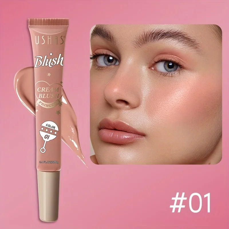 USHAS 4-Color Liquid Blush – Long-Lasting Waterproof Stick