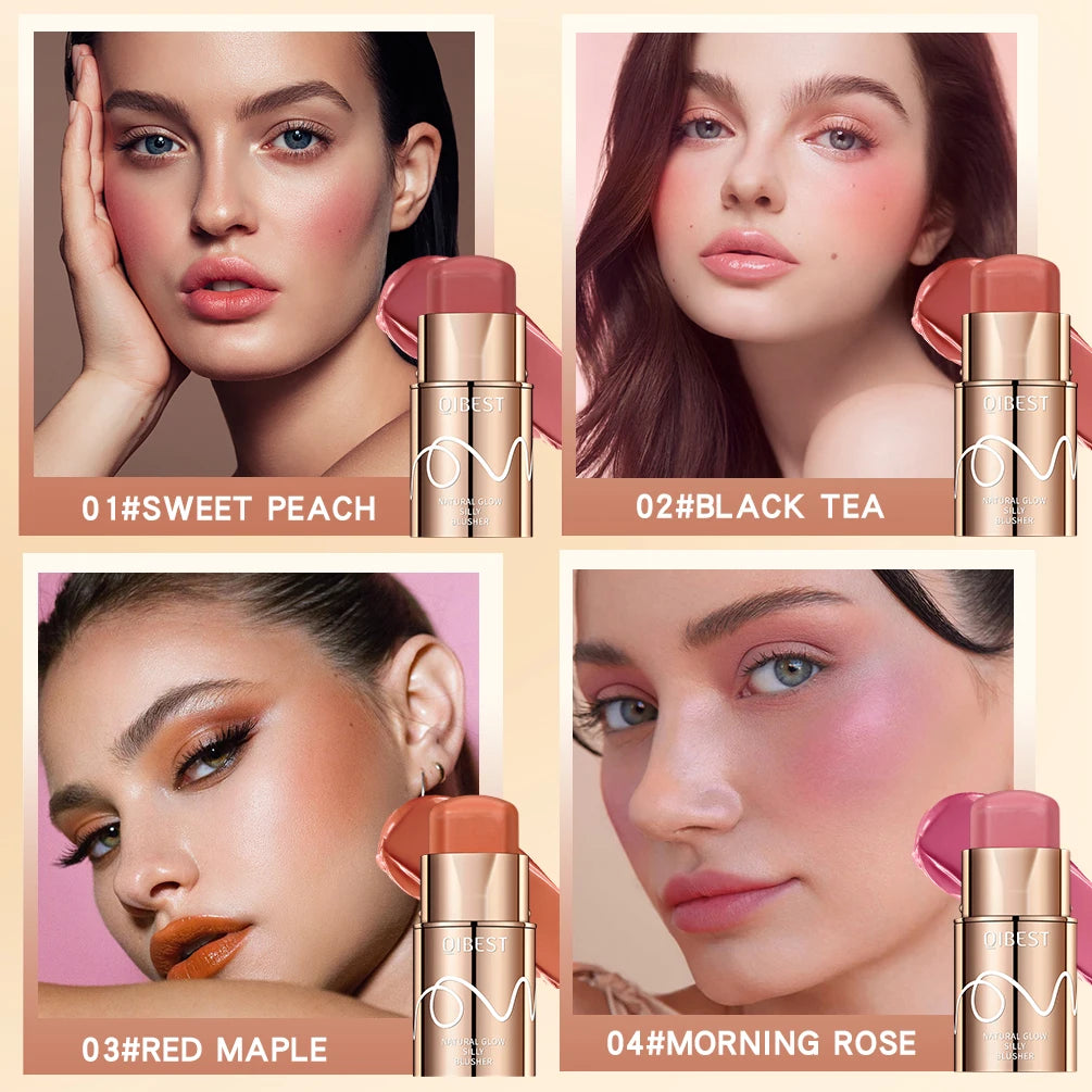 QIBEST Cream Blush Stick – Matte Multi-Use Face & Lip Tint