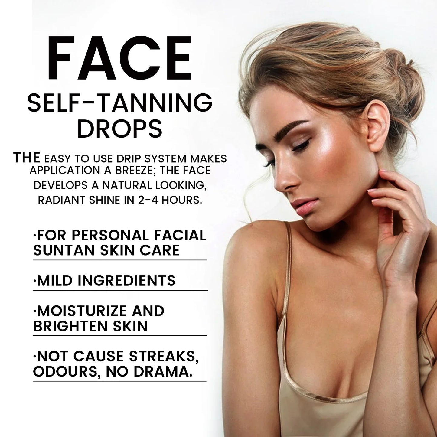 EELHOE Self-Tanning Drops – Liquid Sunless Tan Oil for Face & Body