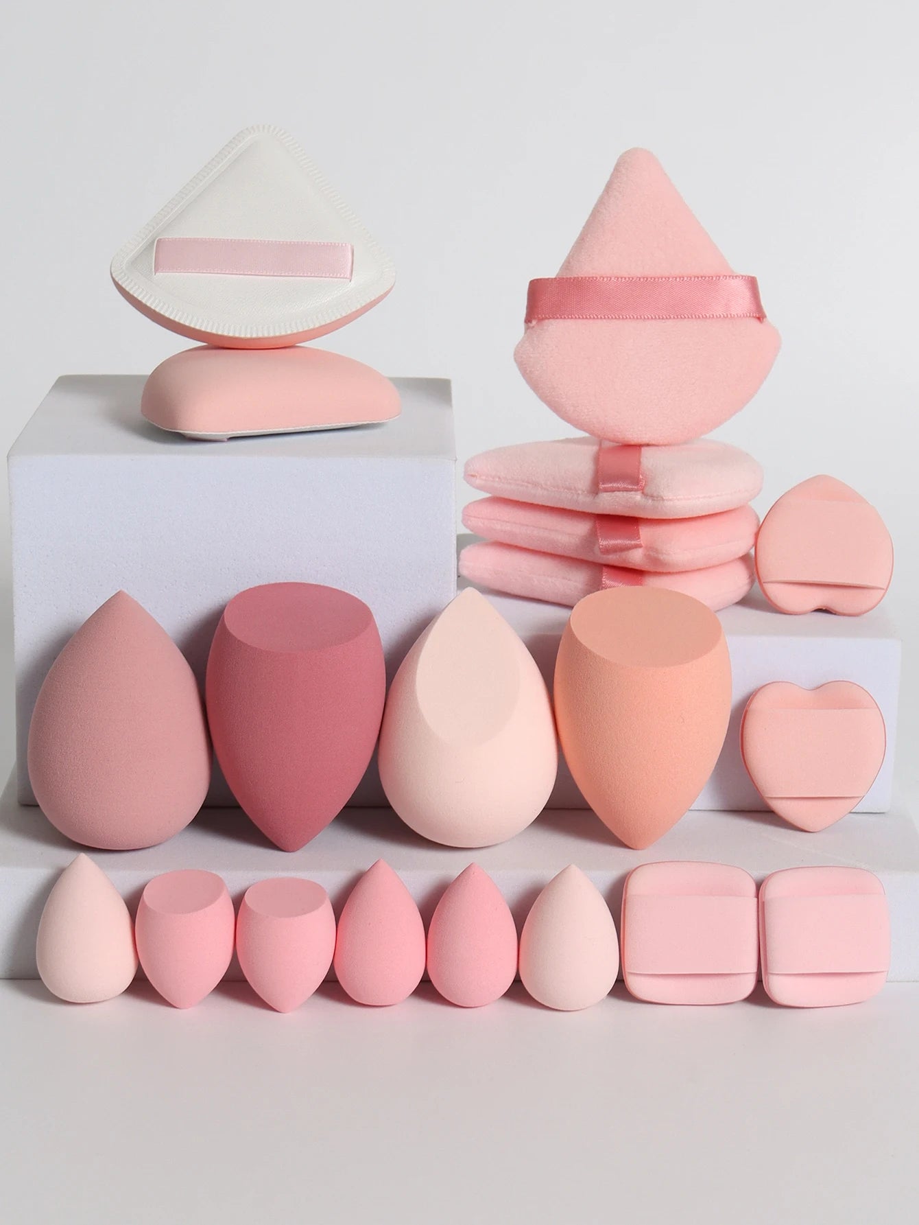 20PCS Pink Makeup Sponge Set – Foundation & Powder Puff