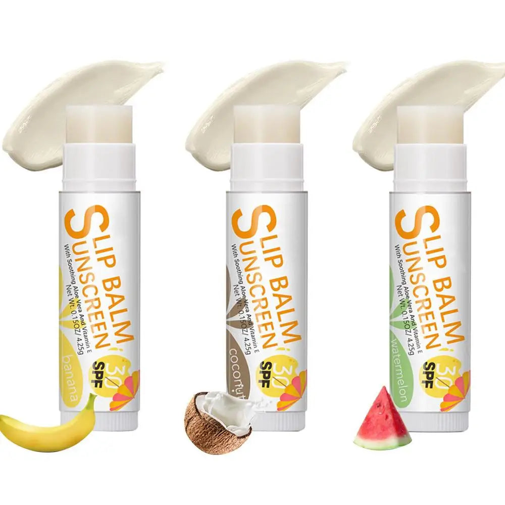 Natural Lip Balm SPF 30 – Moisturizing Fruit Flavor Sticks