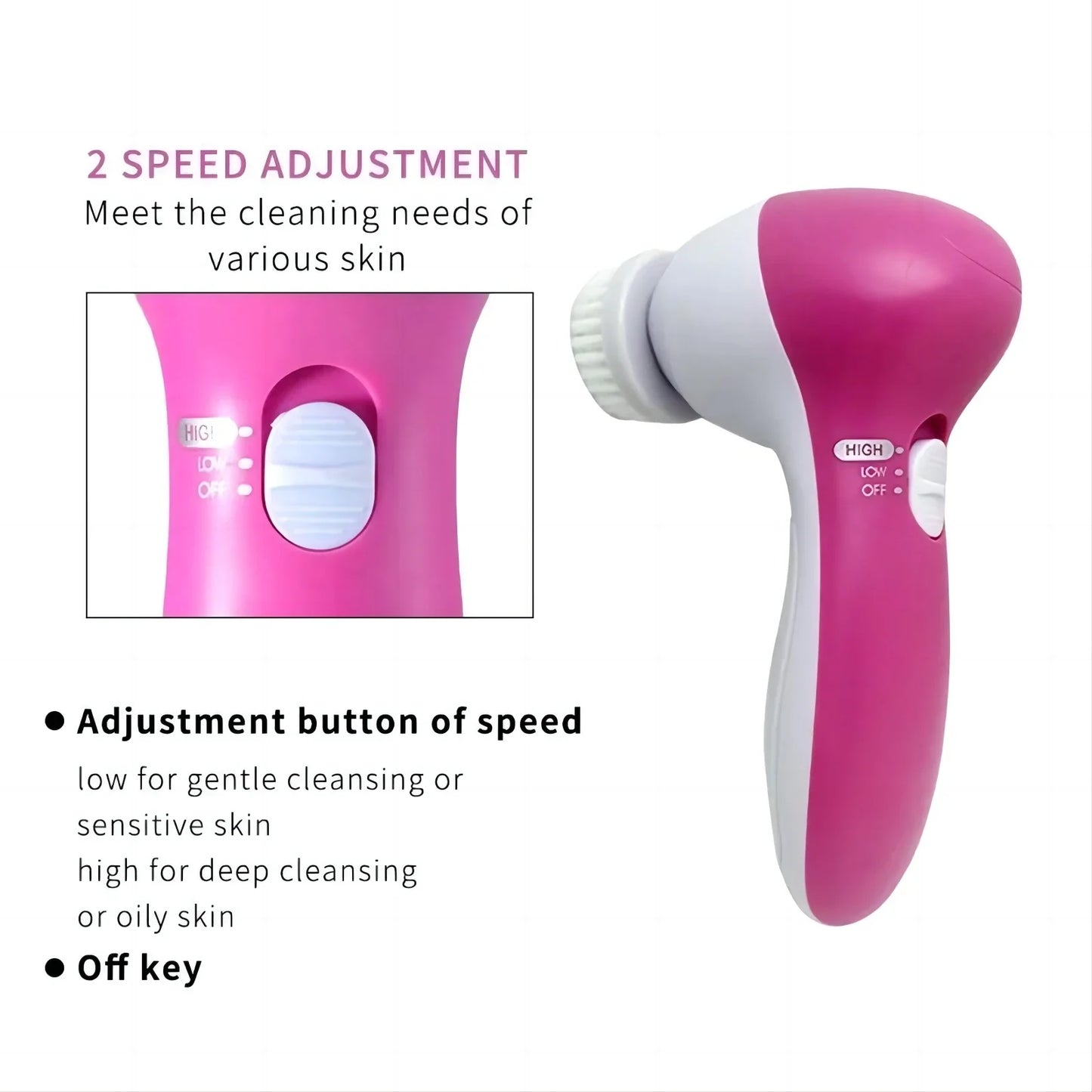5-in-1 Electric Facial Cleanser & Massager – Deep Pore Cleaning