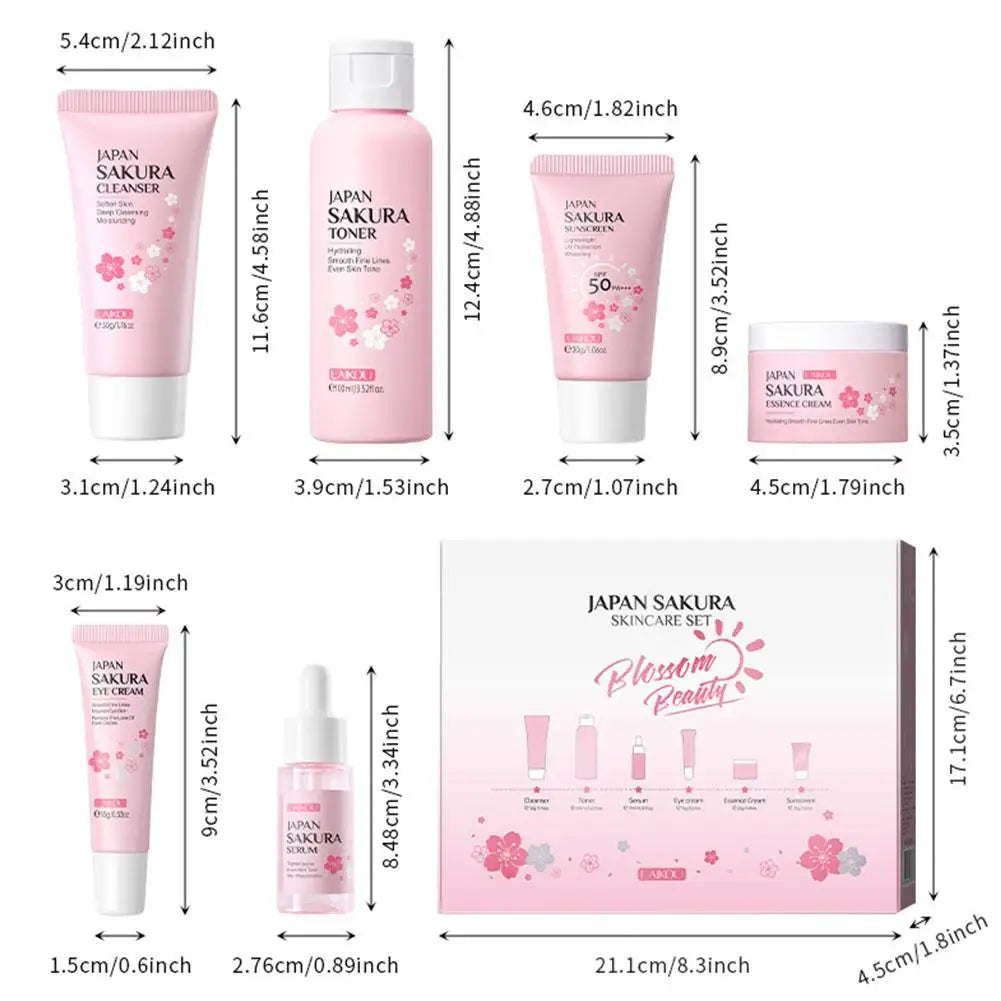 Sakura Skincare Set – 6pcs Anti-Aging & Whitening Care