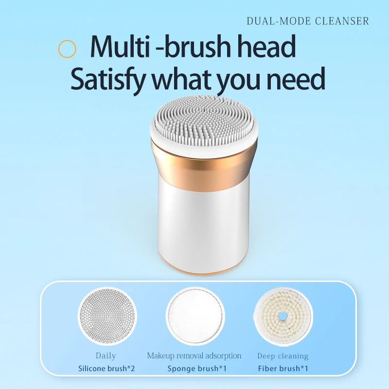 Rechargeable Electric Facial Cleanser – Multi-Brush Tool