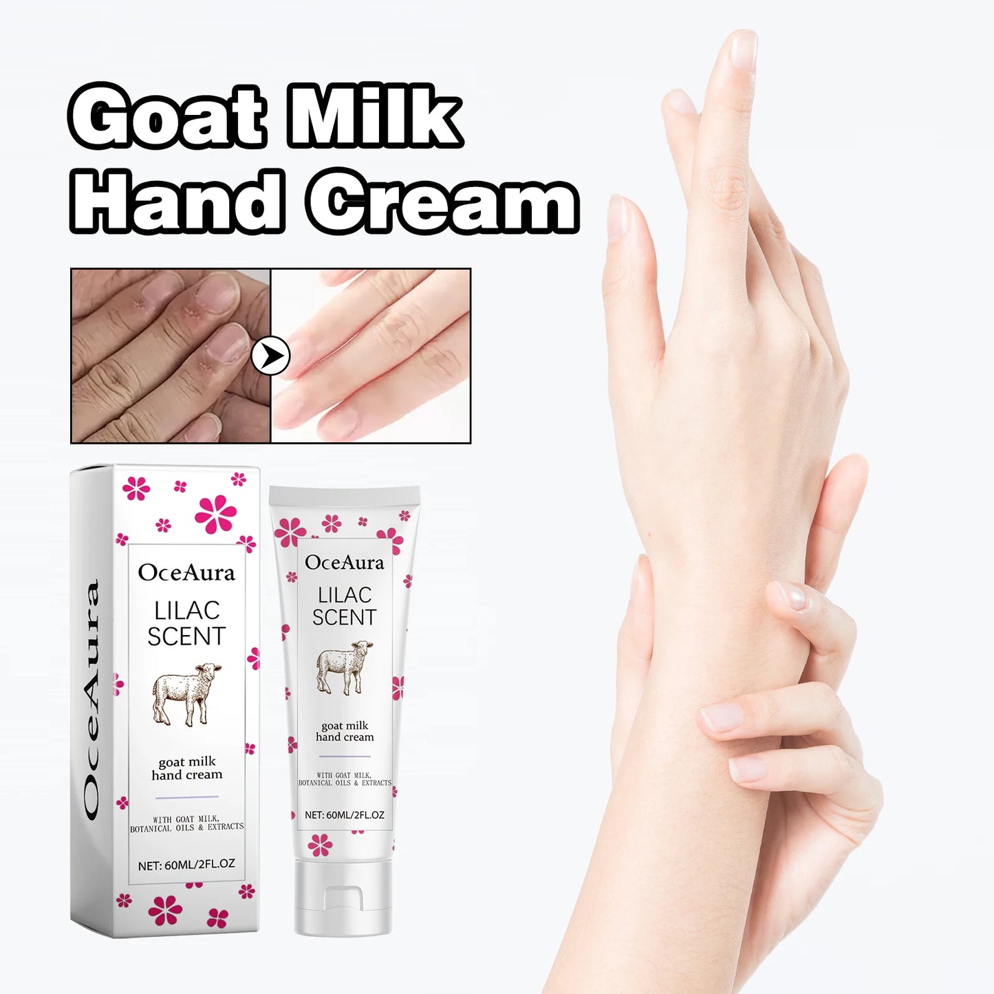 OceAura Goat Milk Hand Cream – Moisturizing & Brightening