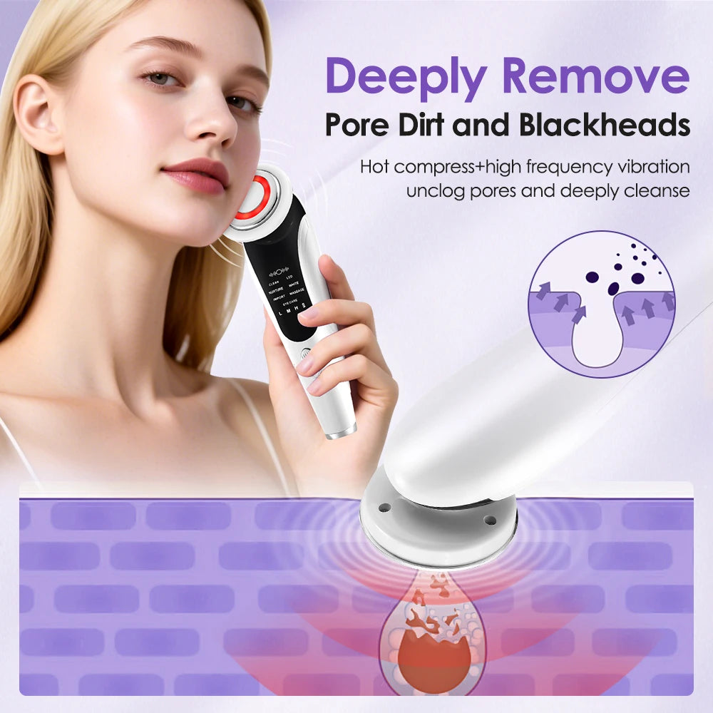 Multifunctional Facial Massager EMS Facial Beauty Massage Device Face Cleaning LED Skin Rejuvenation Lifting Tighten Care