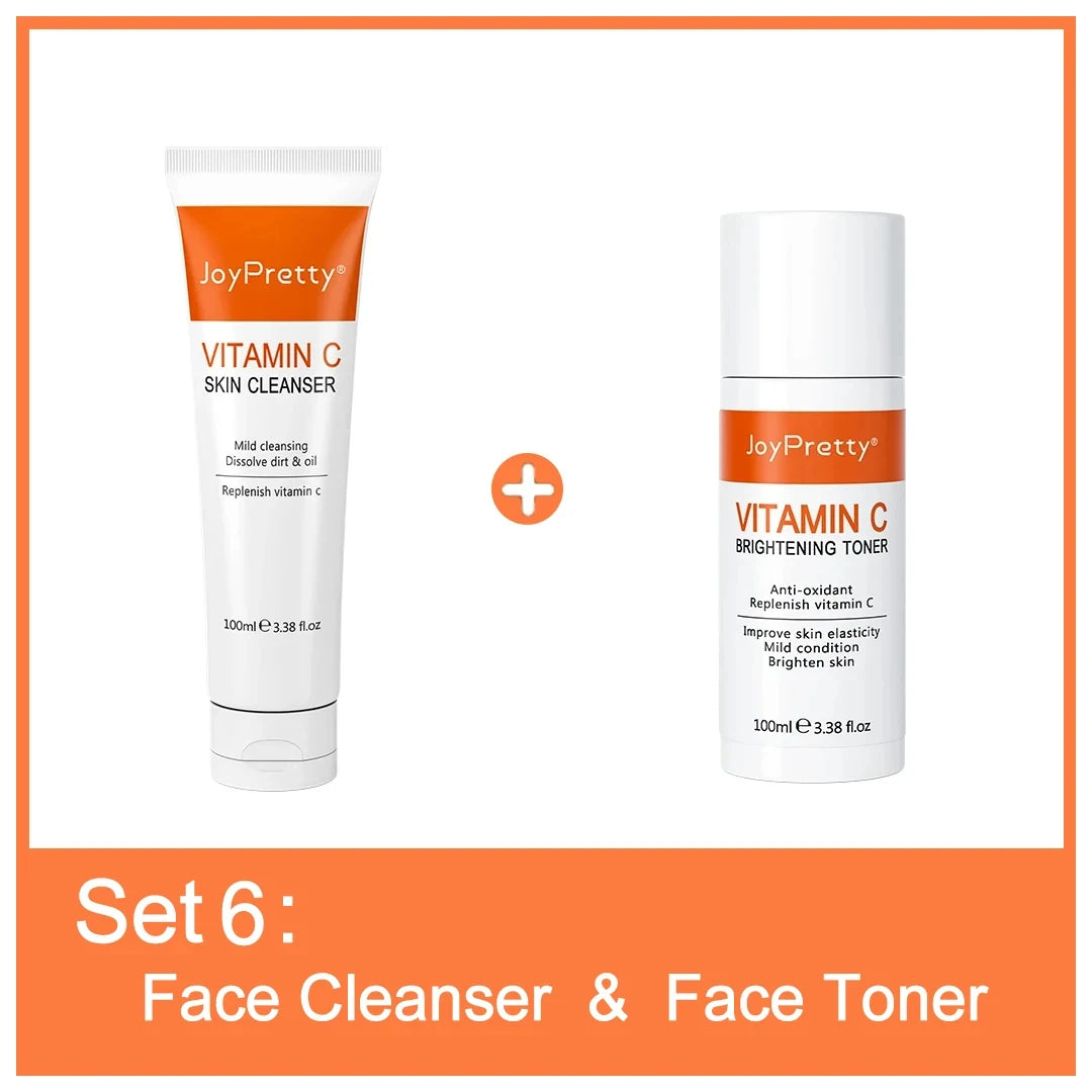 JoyPretty Vitamin C Skincare Kit – 5pcs Whitening & Moisturizing Set