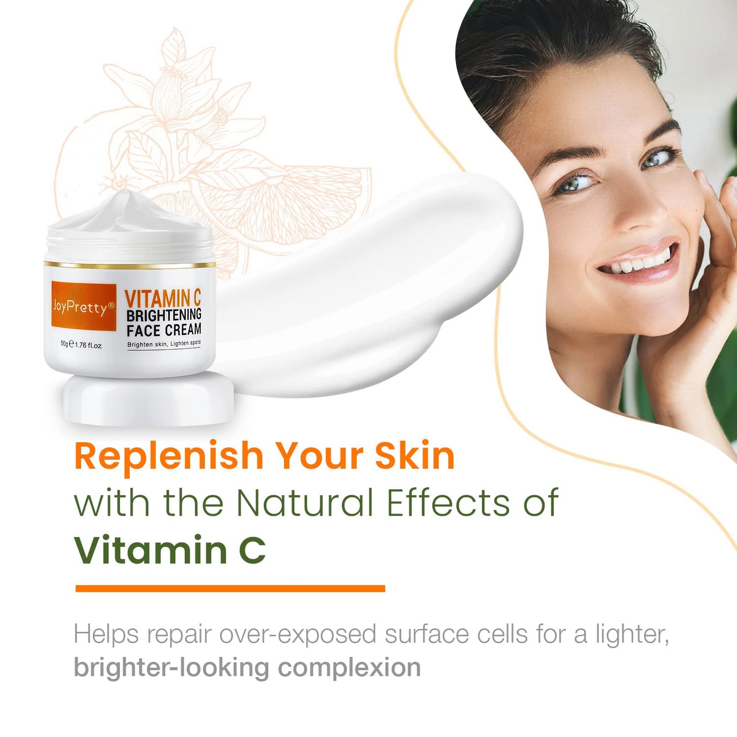 JoyPretty Vitamin C Skincare Kit – 5pcs Whitening & Moisturizing Set