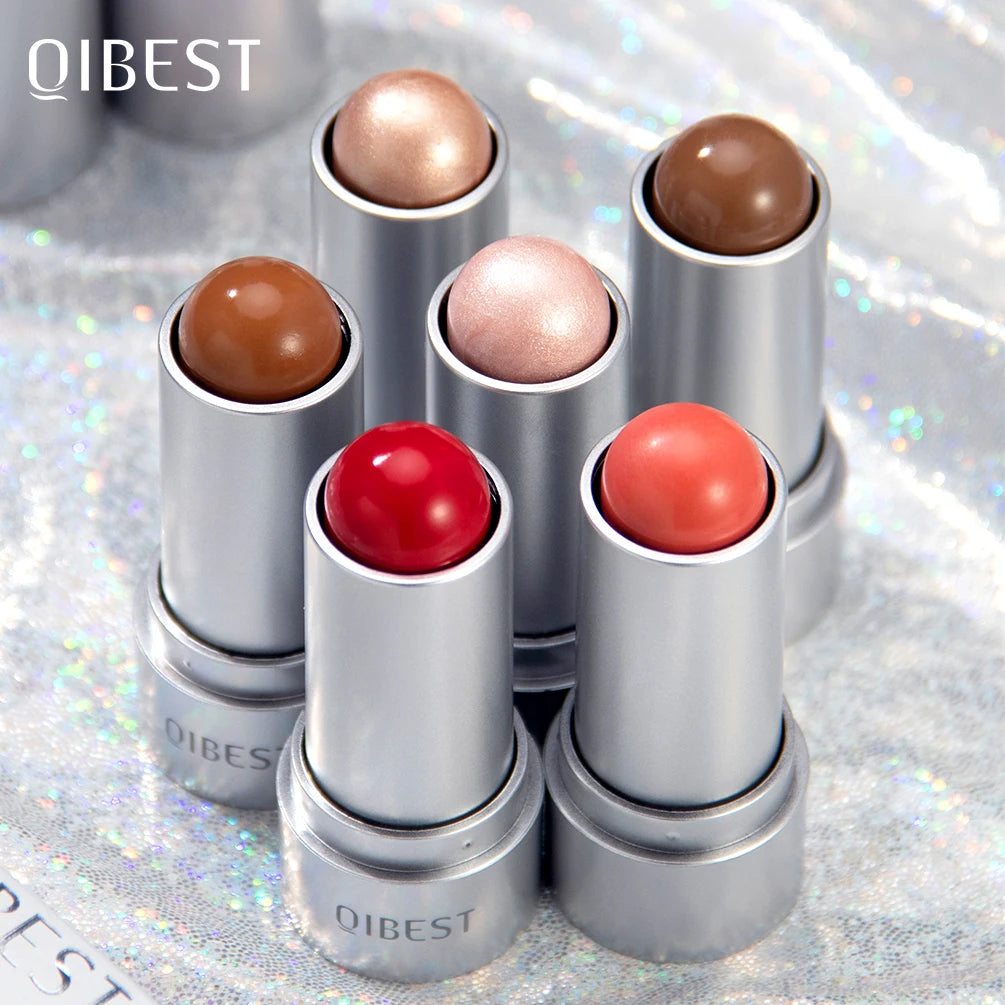 QIBEST Highlight & Contour Stick – Waterproof Cream Blusher