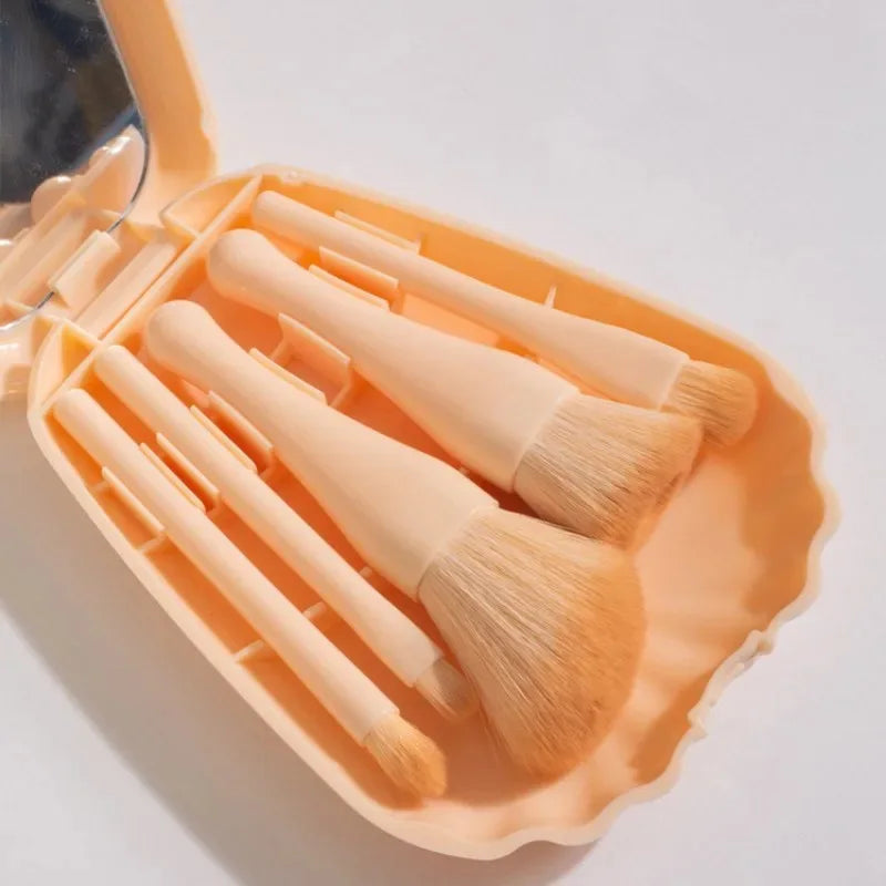 Makeup Brush Set (5pcs + Mirror) – Powder & Eyeshadow