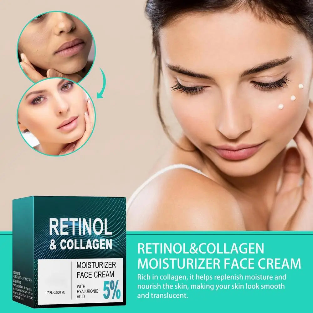 Retinol Anti-Aging Face Cream – Collagen & Hyaluronic Acid (50ml)
