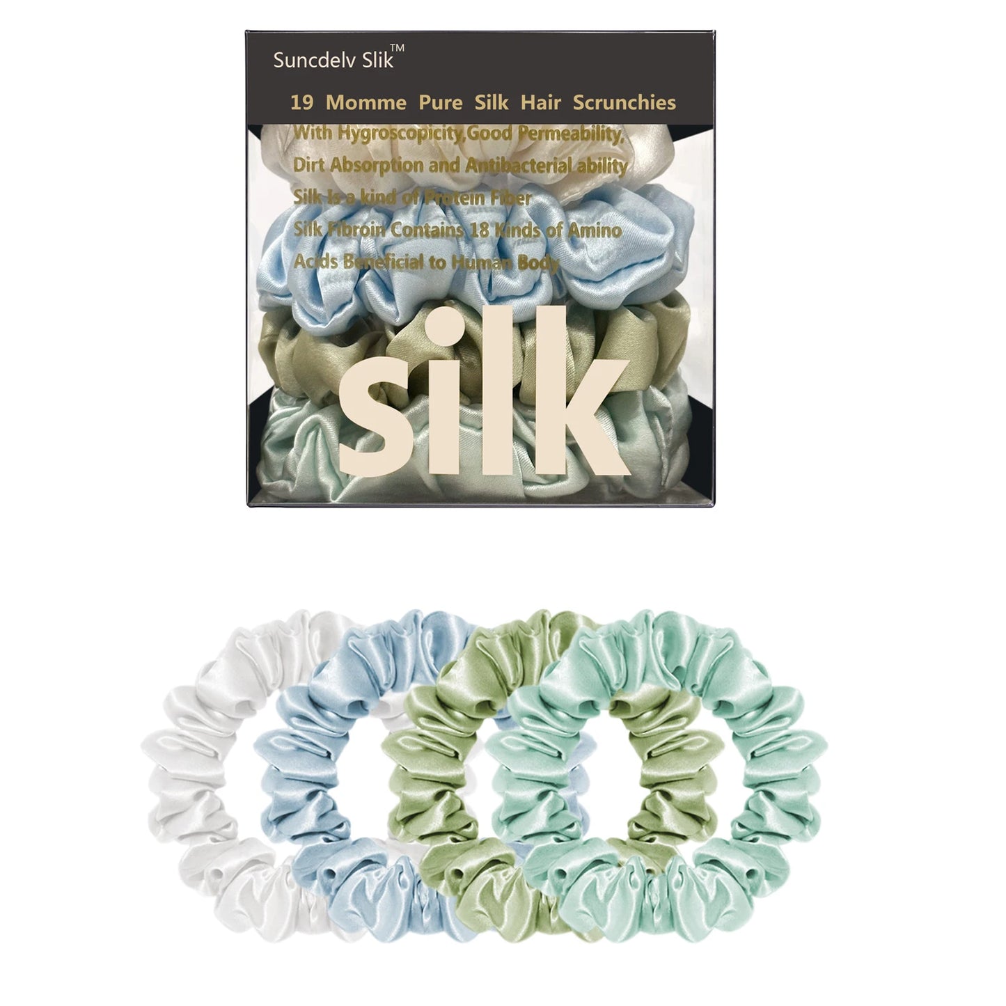 Silk Hair Scrunchies – Pure Mulberry Skinny Hair Ties