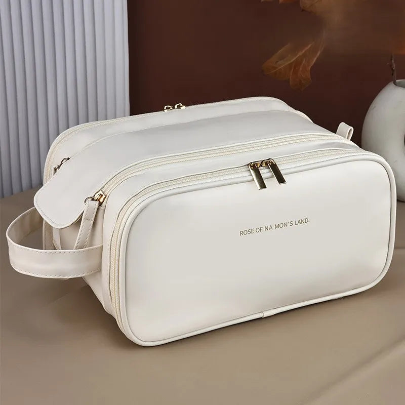 Double Zipper Makeup Bag – Large Capacity Travel Pouch