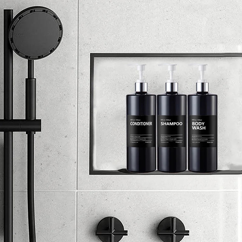 3PCS Bathroom Soap & Shampoo Dispenser – 500ml Labels