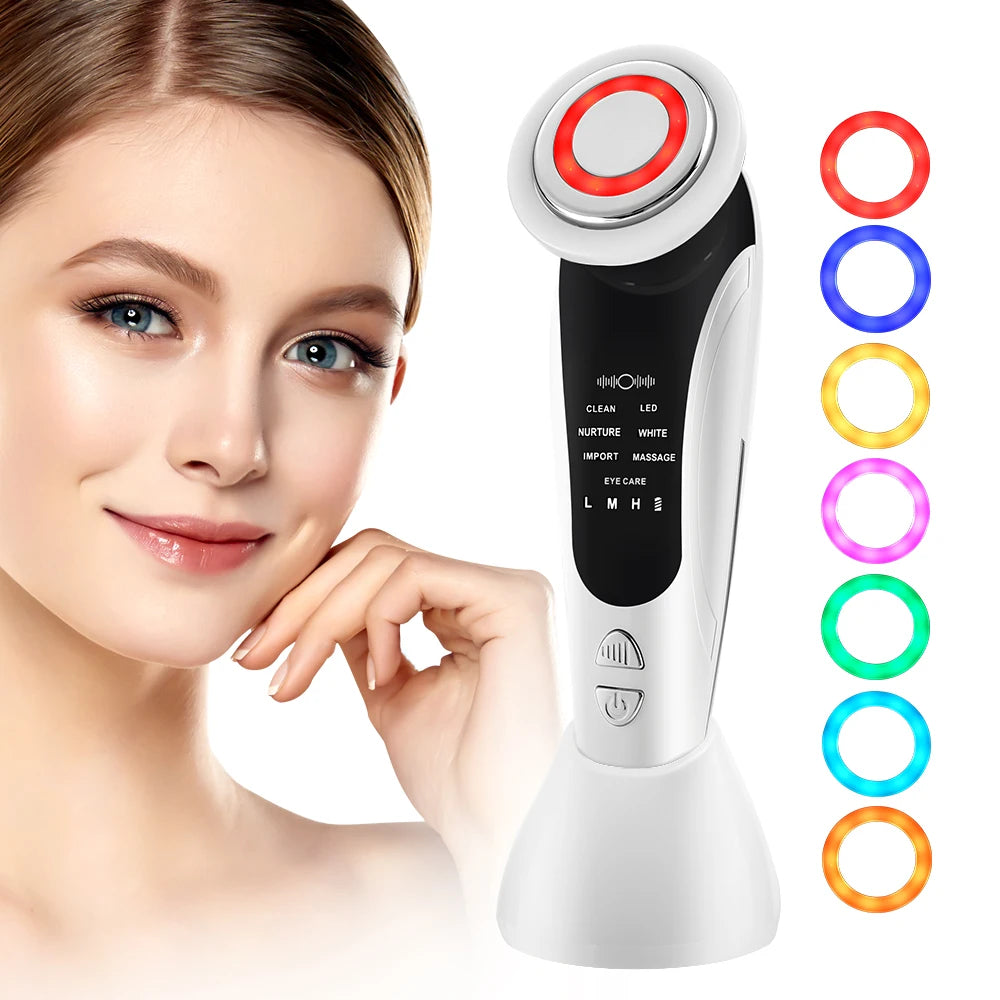 Multifunctional Facial Massager EMS Facial Beauty Massage Device Face Cleaning LED Skin Rejuvenation Lifting Tighten Care