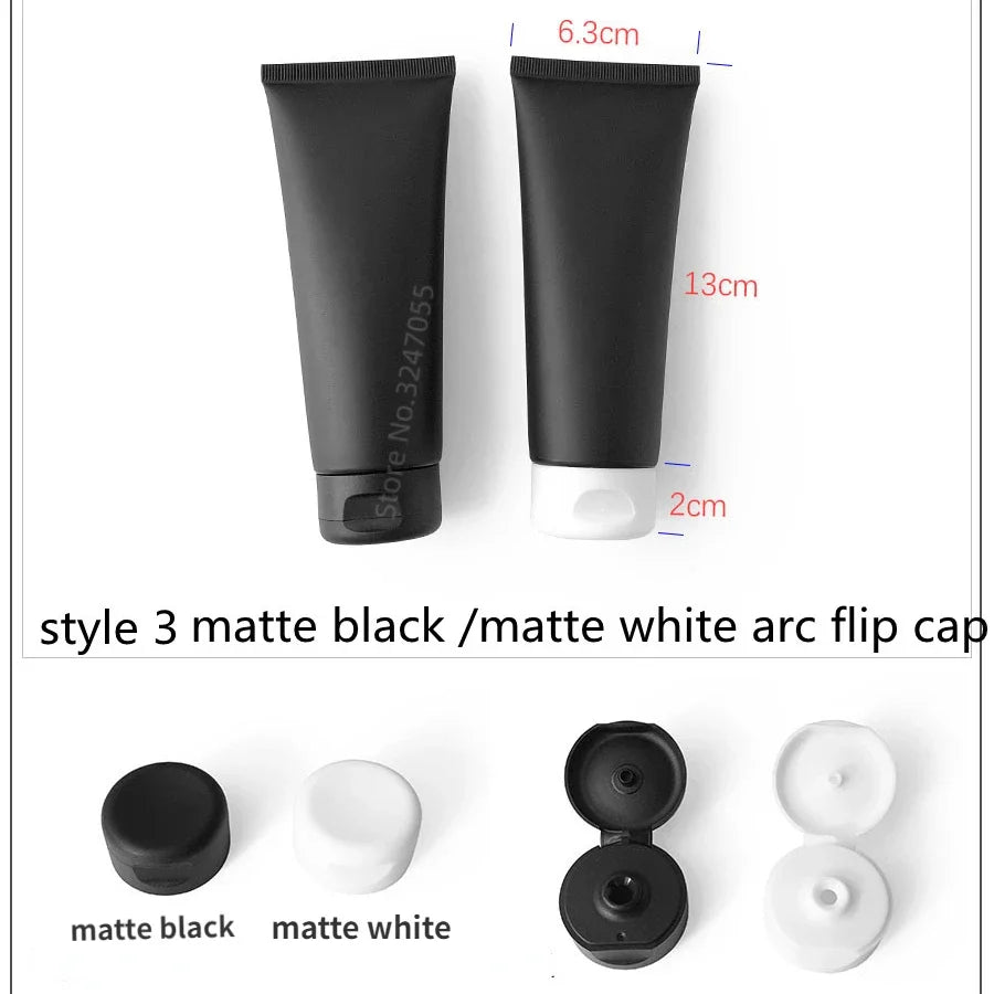 Empty Matte Black Tubes – 100ml Cosmetic Squeeze Bottles
