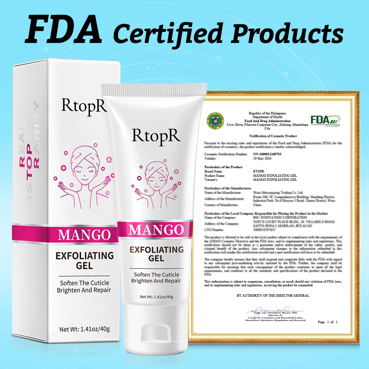 RtopR Exfoliating Facial Gel – Pore Cleanser & Scrub