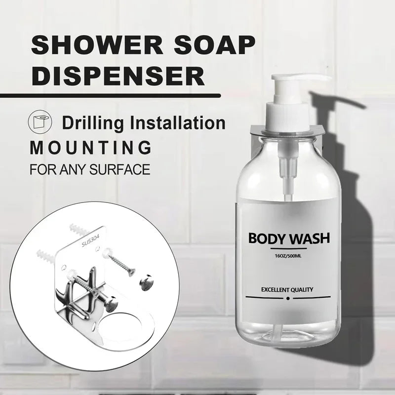 Wall-Mounted Shampoo & Conditioner Bottle Set – 500ml