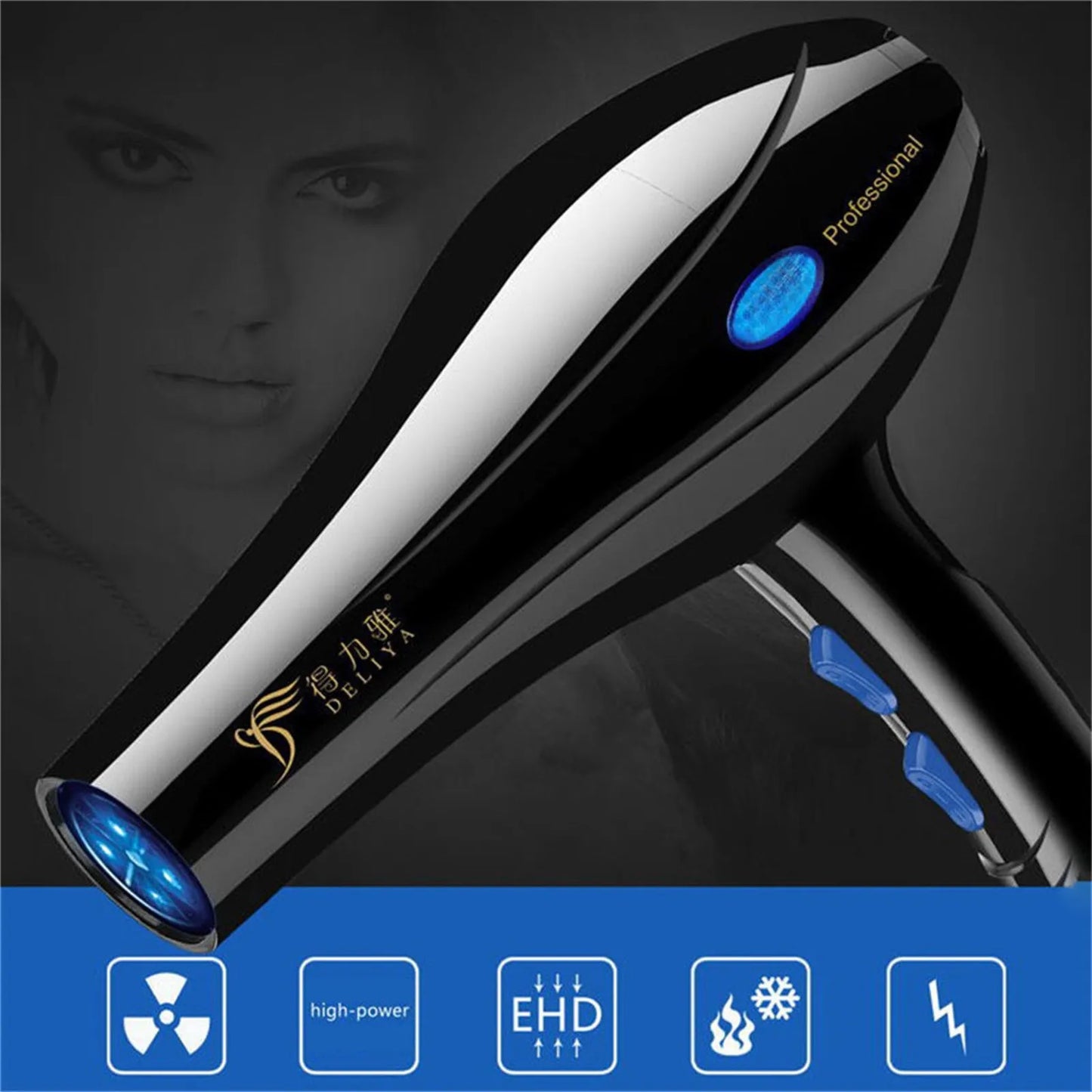 Professional Hair Dryer 2200W – Ionic Hot & Cold Blow Dryer
