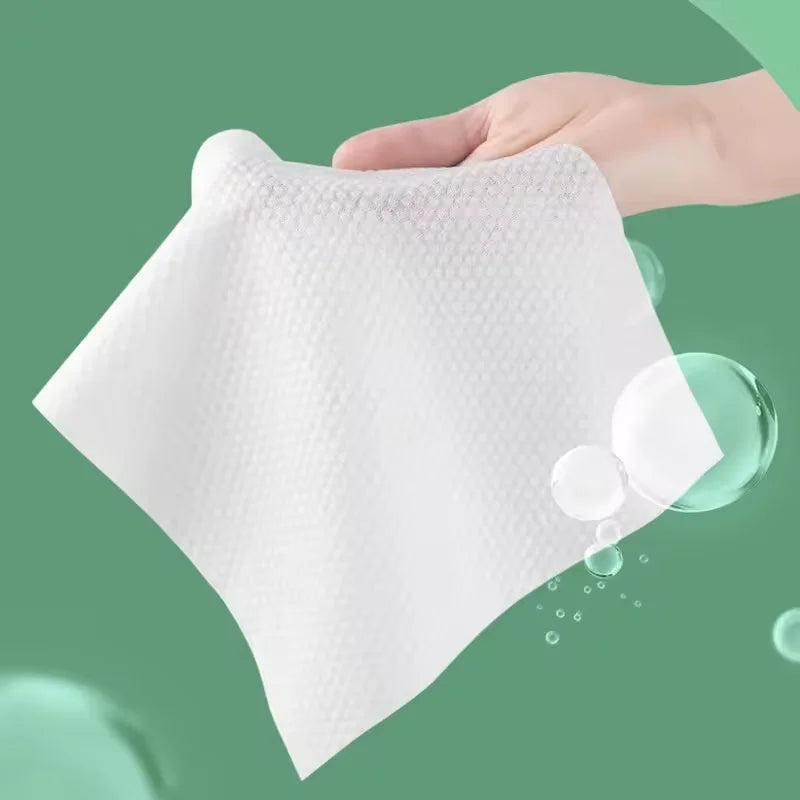 100PCS Disposable Cotton Face Towels – Soft & Extractable