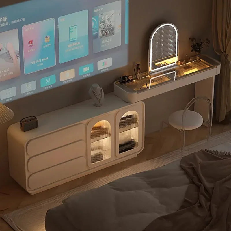 Bedroom Luxury Vanity Table Drawer Elegant Home Makeup Vanity Table Girls Multifunctional Comoda Pra Quarto