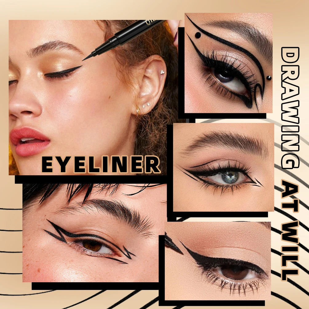 QIBEST Black Liquid Eyeliner – Waterproof, Long-Lasting, Quick Dry
