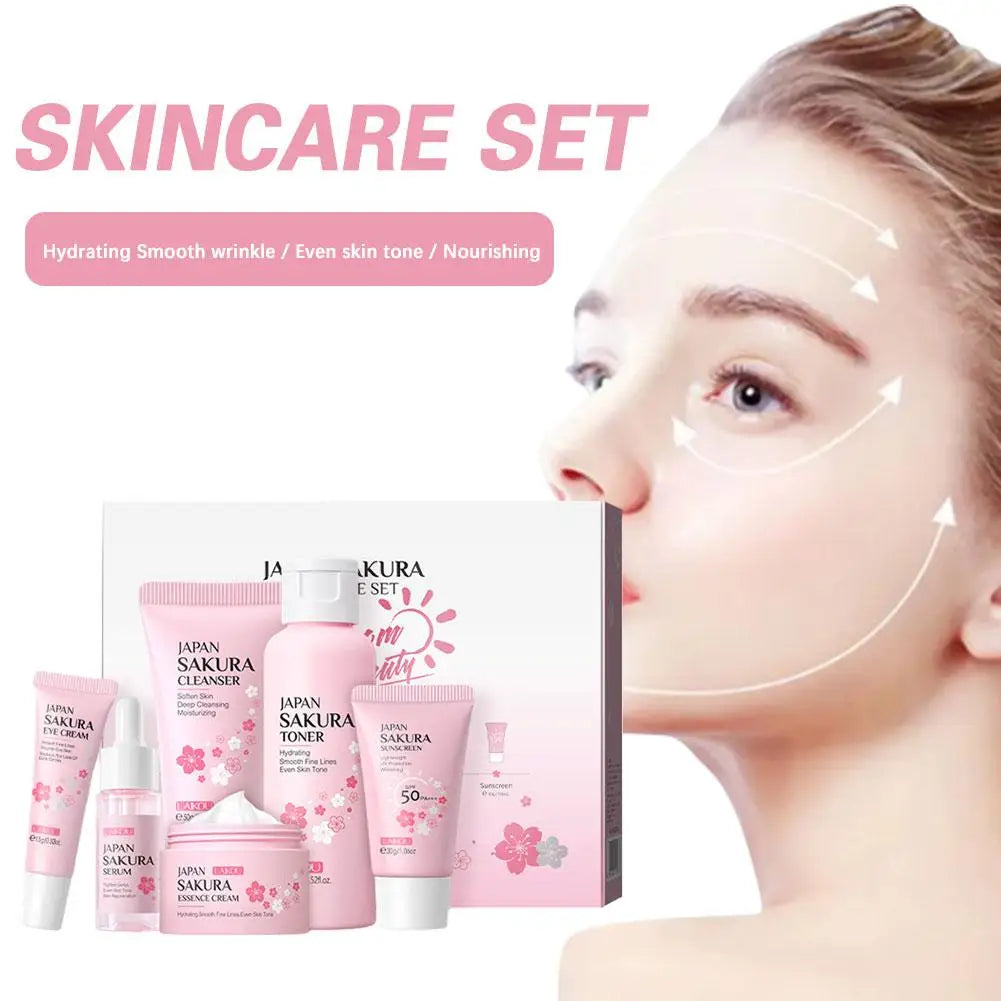 Sakura Skincare Set – 6pcs Anti-Aging & Whitening Care