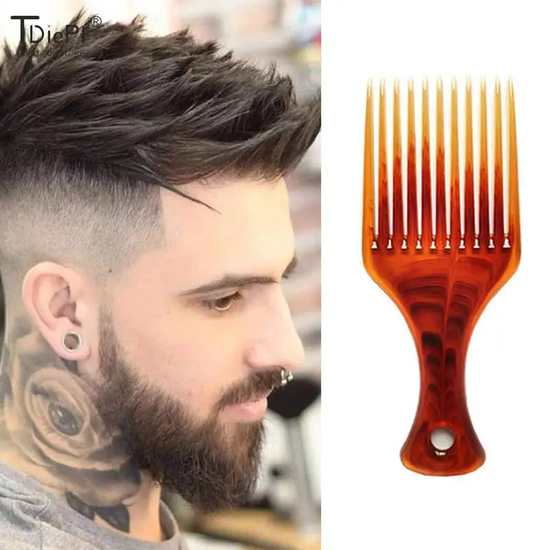 Wide Tooth Afro Pick Comb – Plastic Curly Hair Styling Tool