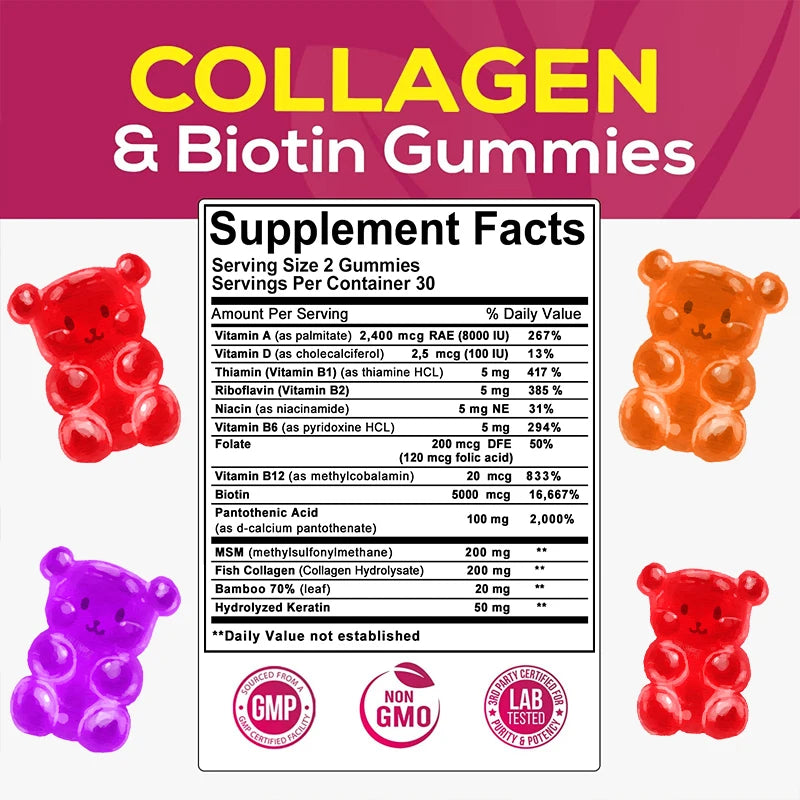 Non-GMO Biotin & Collagen Gummies