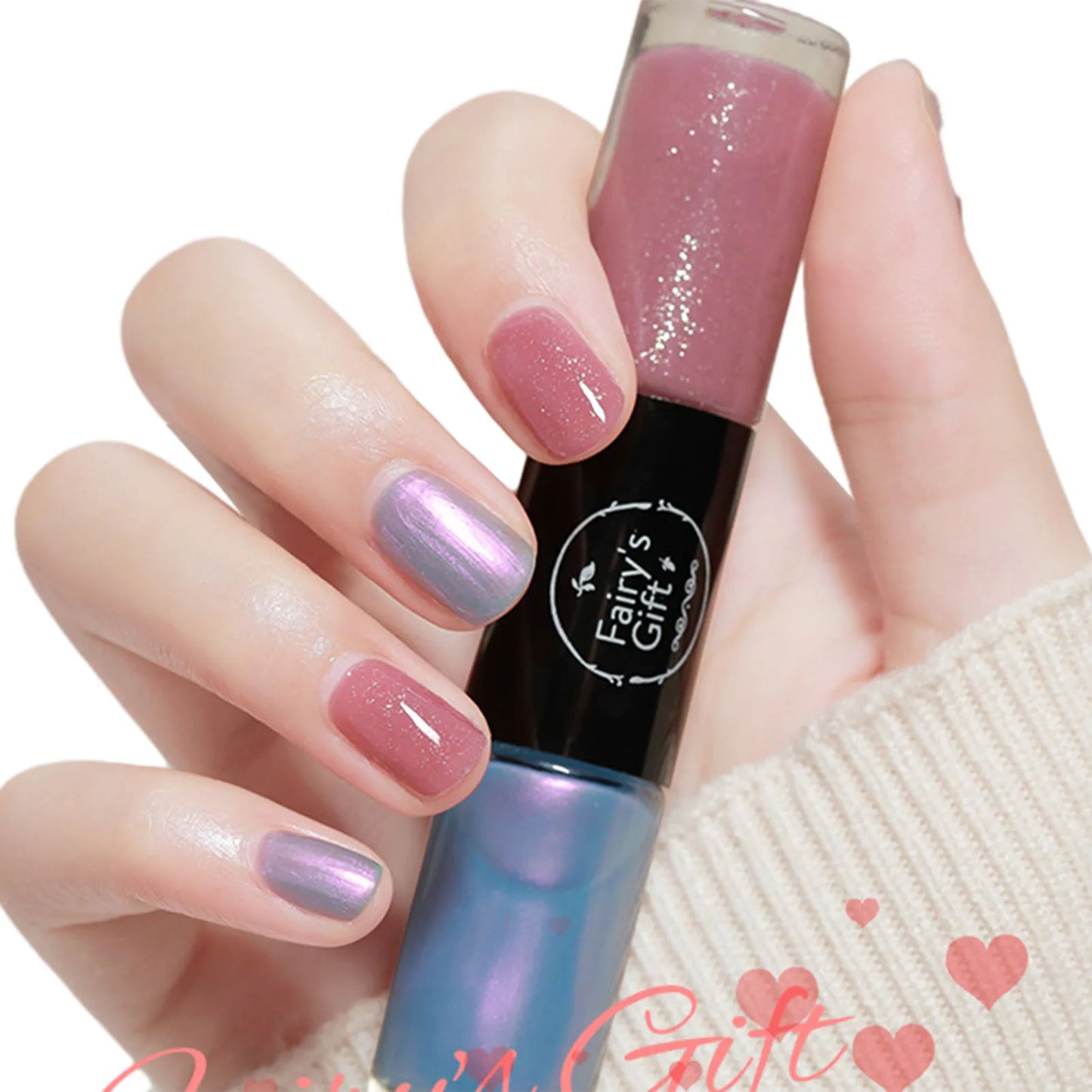 2-in-1 Glitter Nail Polish – Long-Lasting Quick-Dry Gel