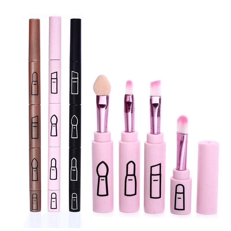 4-in-1 Detachable Makeup Brush Set – Travel Brushes