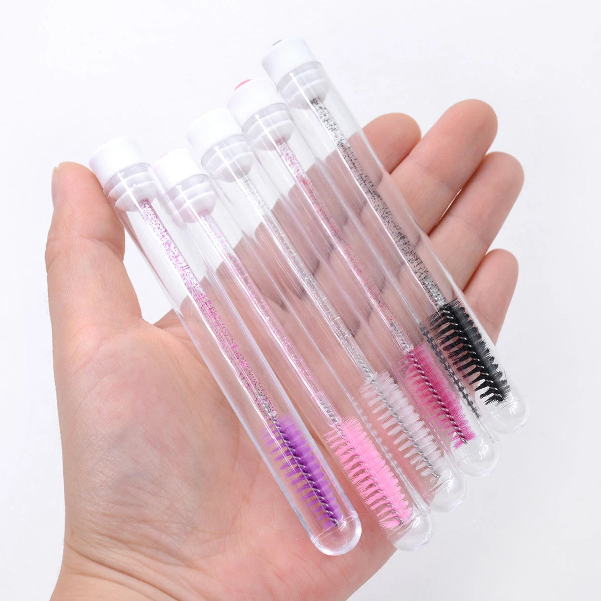 10PCS Diamond Eyelash Brushes – Spoolies & Wands