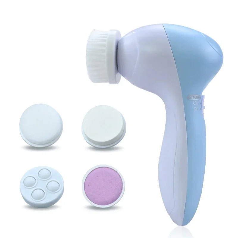 5-in-1 Electric Facial Cleanser & Massager – Deep Pore Cleaning