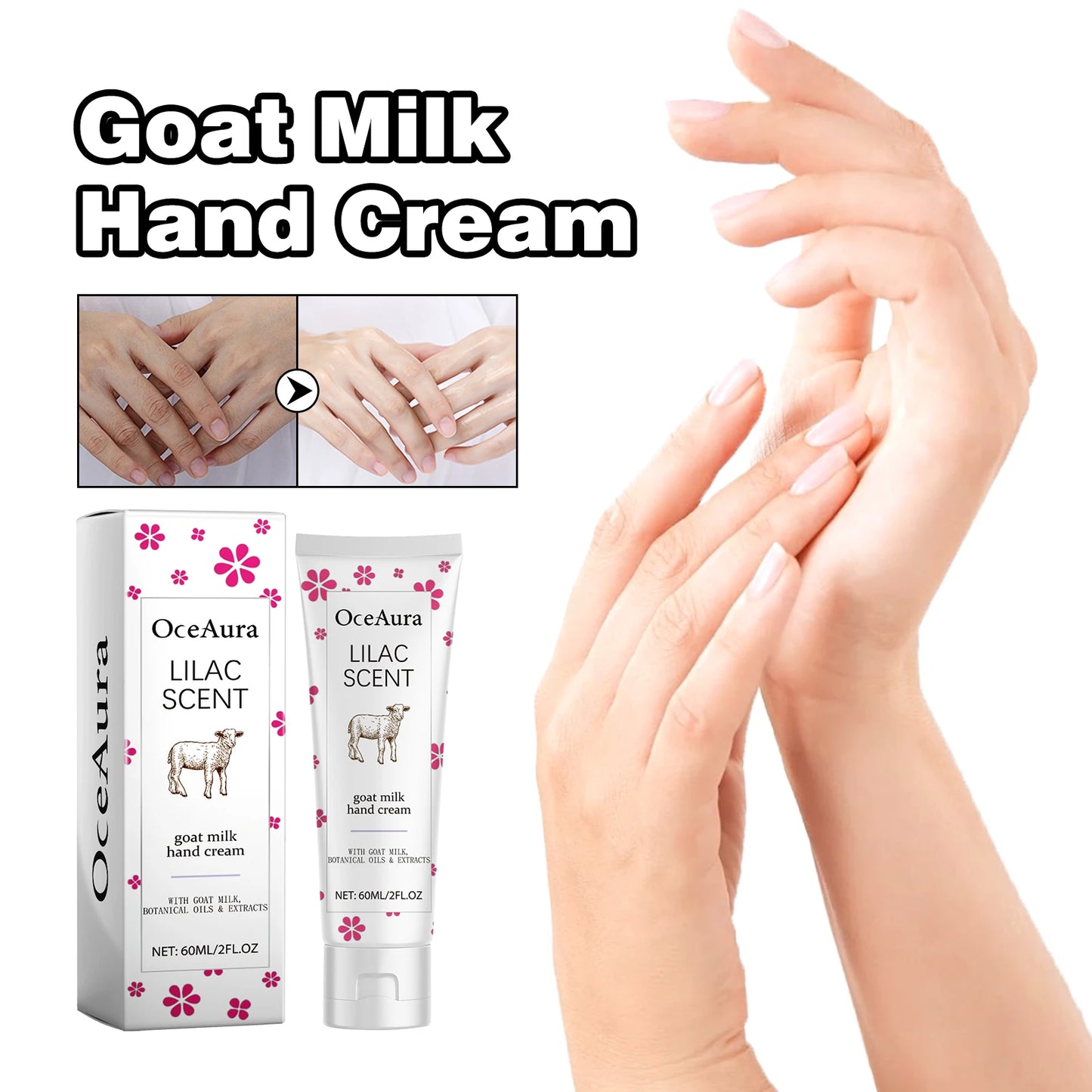 OceAura Goat Milk Hand Cream – Moisturizing & Brightening