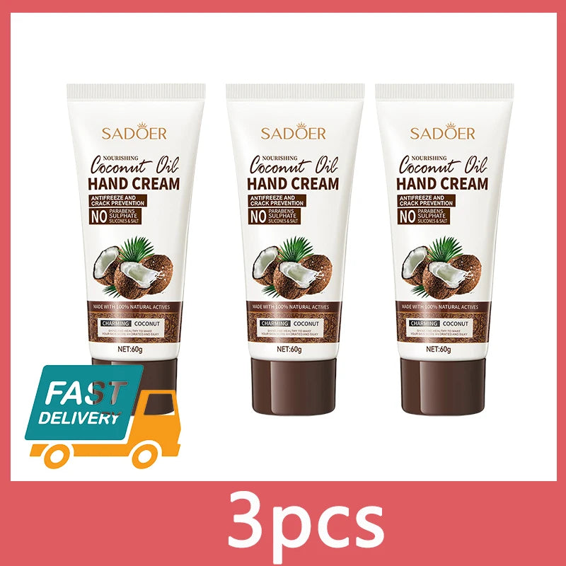 Sadoer Coconut Oil Hand Cream – Repair Dry & Cracked Skin 60g