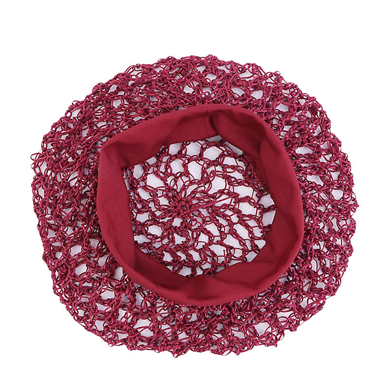 Women’s Crochet Hair Snood – Wide Band Mesh Wig Cap