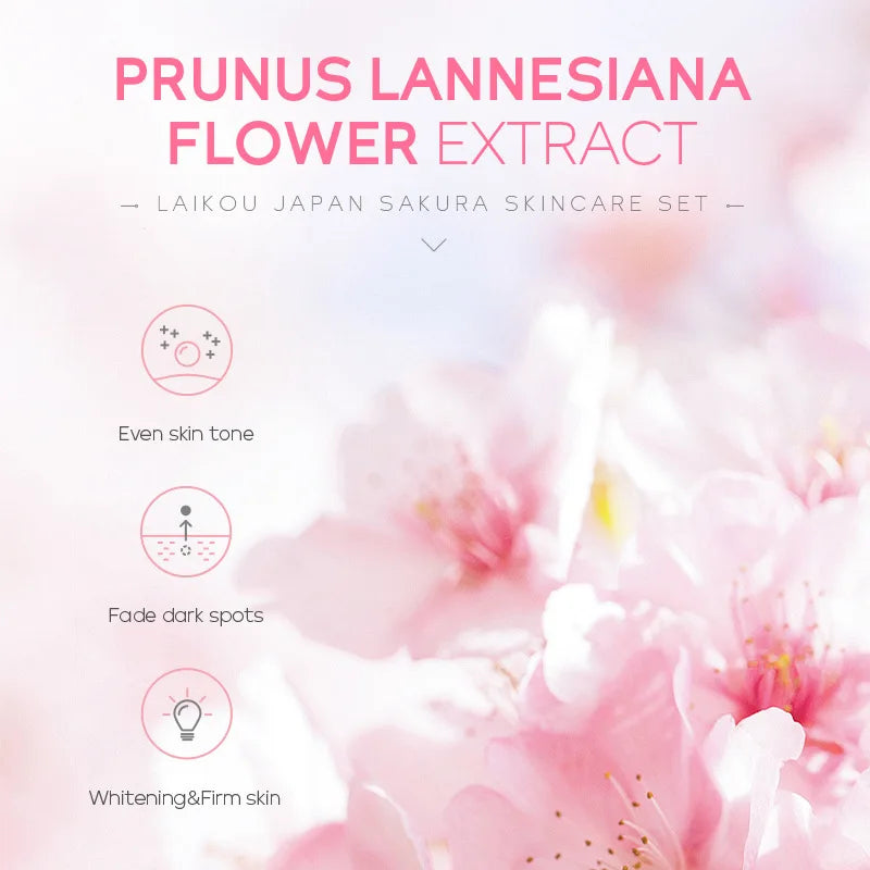 Sakura Skincare Set – Cleanser, Serum, Cream & Eye Cream