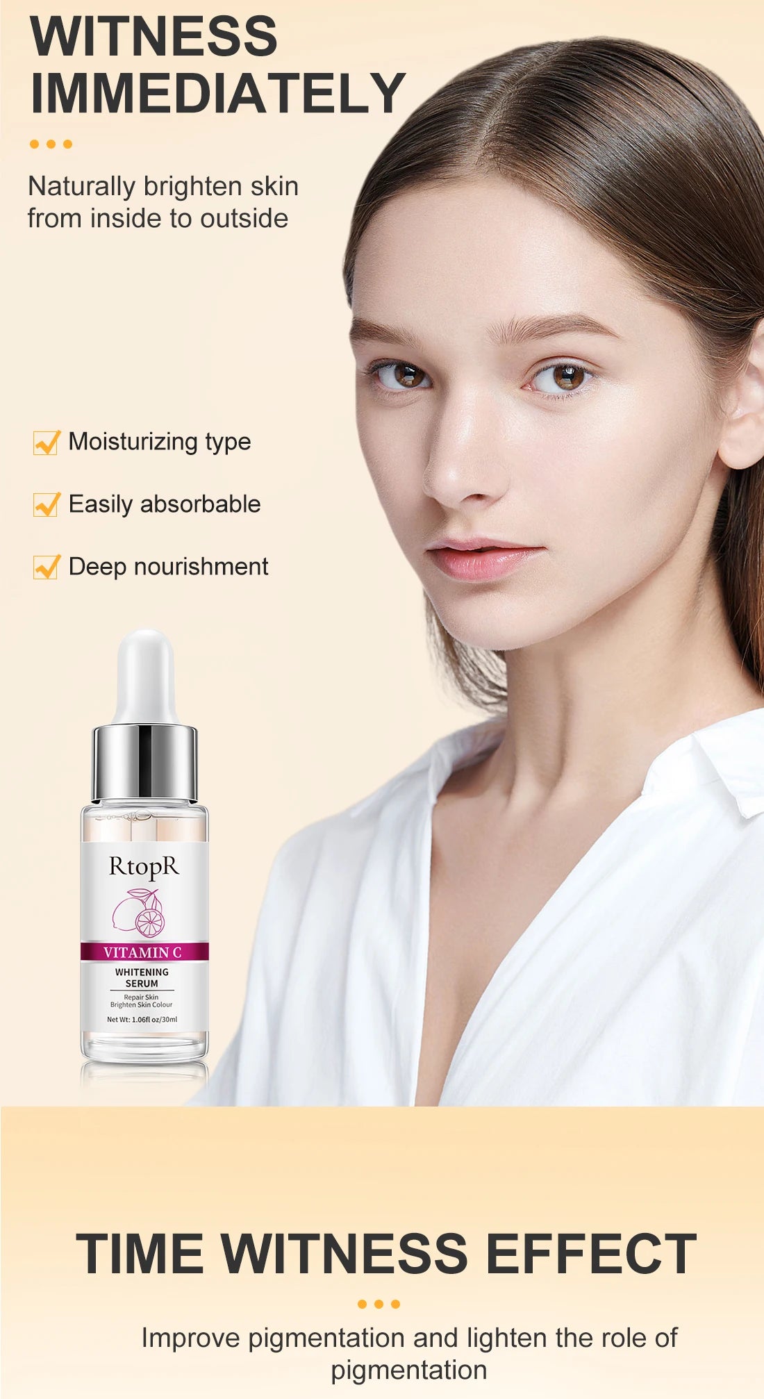 RtopR Vitamin C Whitening Serum – Brightening & Moisturizing