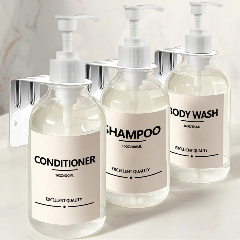 Wall-Mounted Shampoo & Conditioner Bottle Set – 500ml