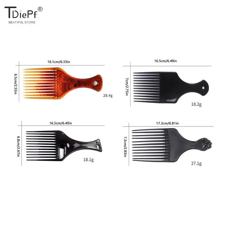 Wide Tooth Afro Pick Comb – Plastic Curly Hair Styling Tool