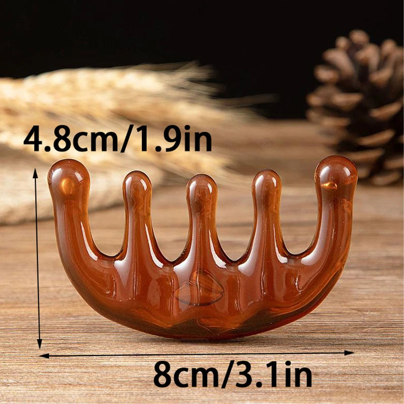 5-Claw Resin Scalp Massager – Gua Sha Head Spa Comb