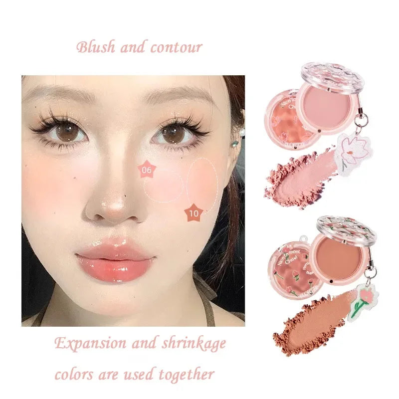 FLORTTE 4-Color Blush Palette – Matte & Cream Cheek Shades