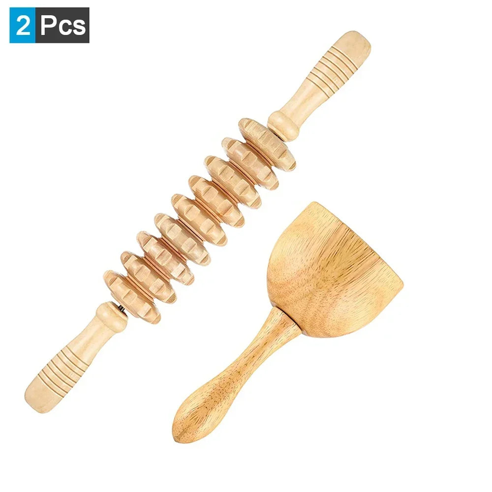 Wood Therapy Massage Tools – Anti-Cellulite Wooden Roller Set