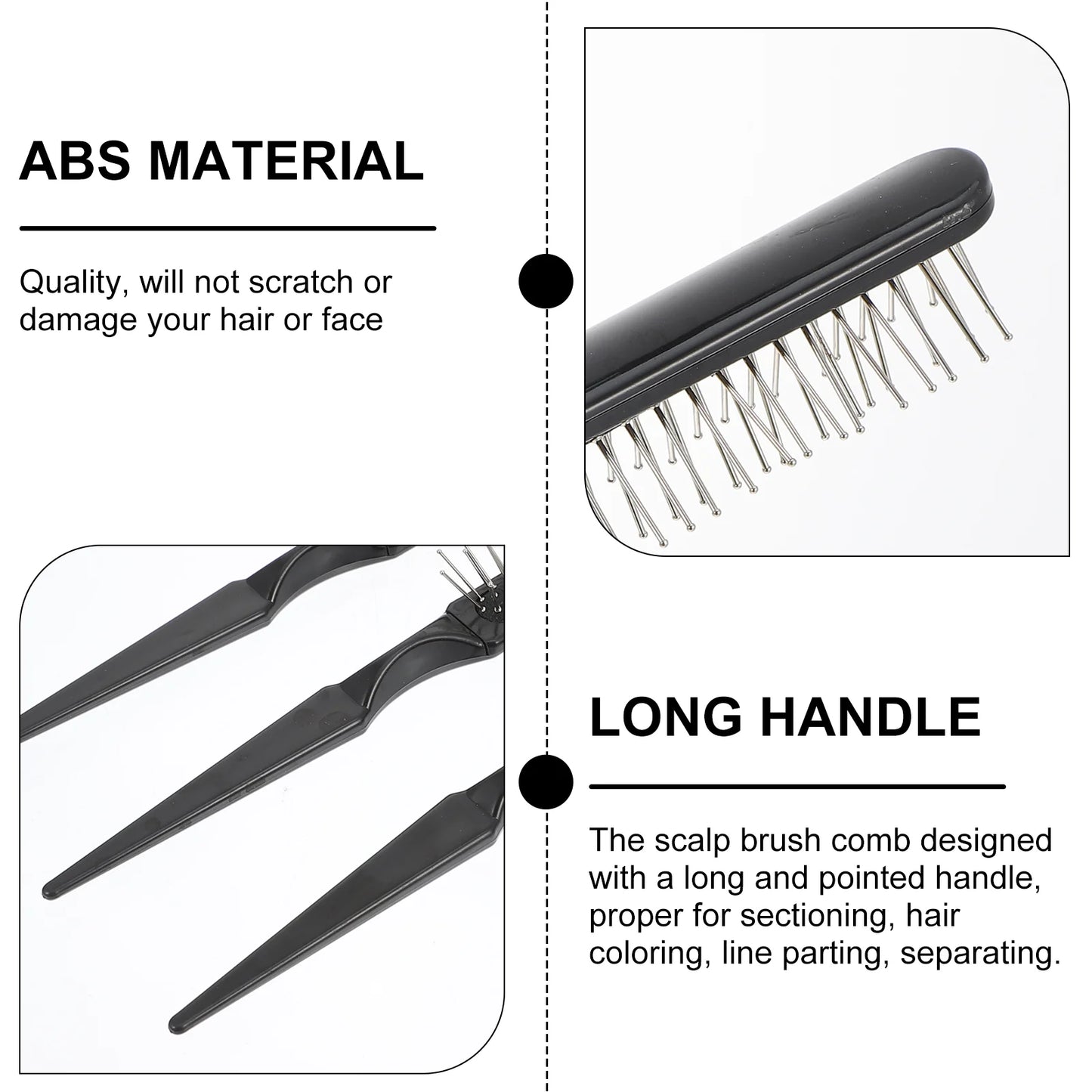 2-Piece Hair Comb Set – Rat Tail Pick & Detangling Brush
