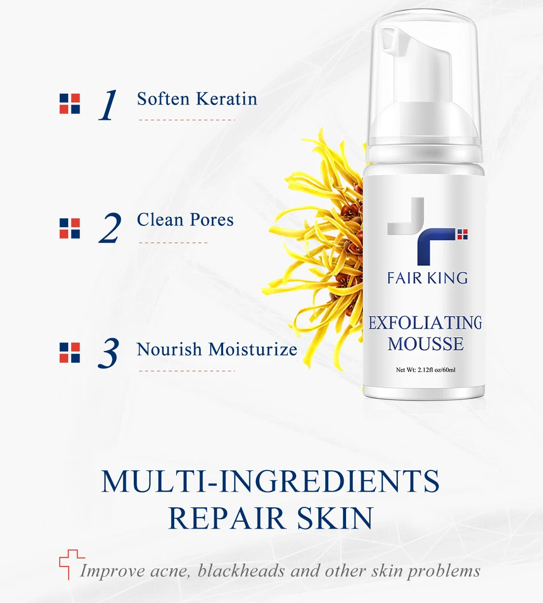 Foaming Exfoliating Mousse – Face Wash & Skin Smooth Exfoliator
