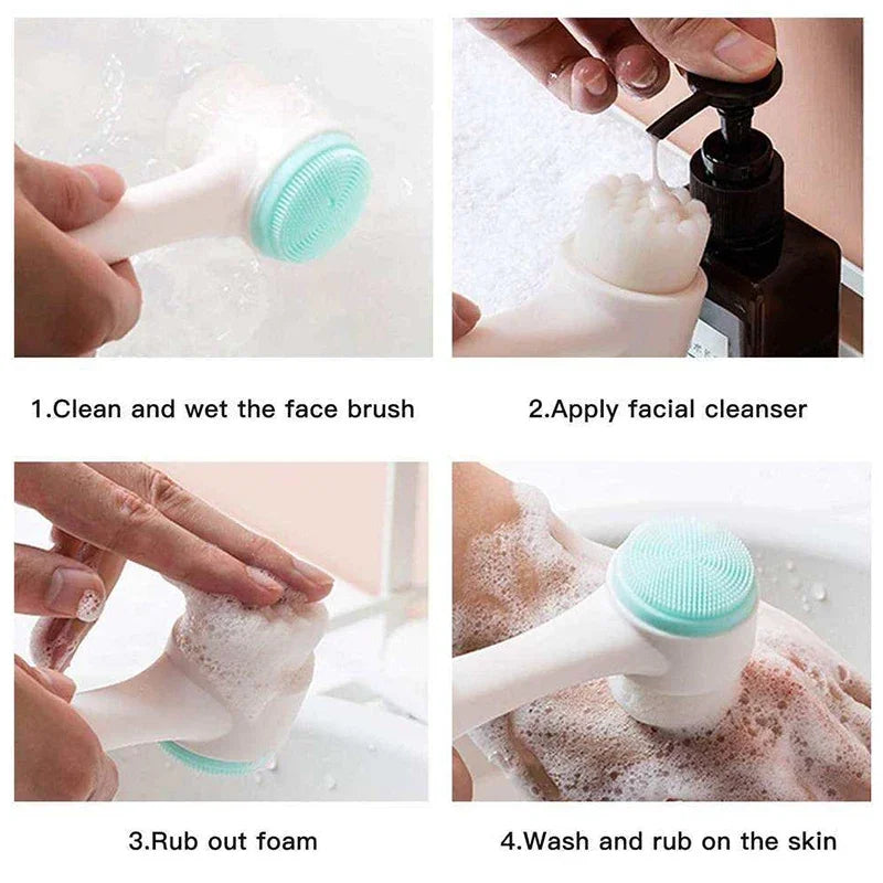 Double-Sided Face Cleansing Brush – Blackhead & Pore Cleaner