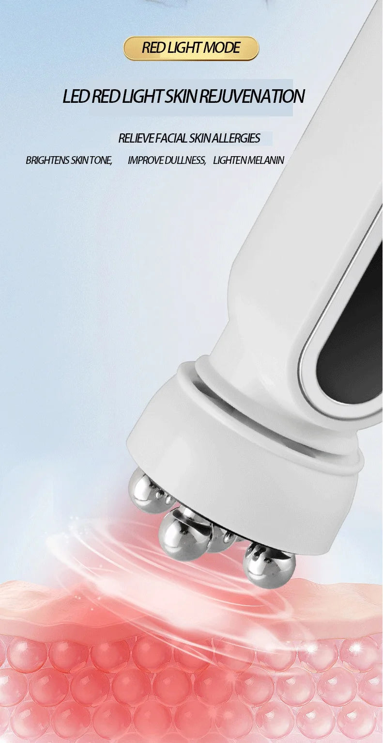 EMS Microcurrent Facial Heating Body Eye RF Face Lift Pulling Electric Rotating Roller Massage Beauty Device