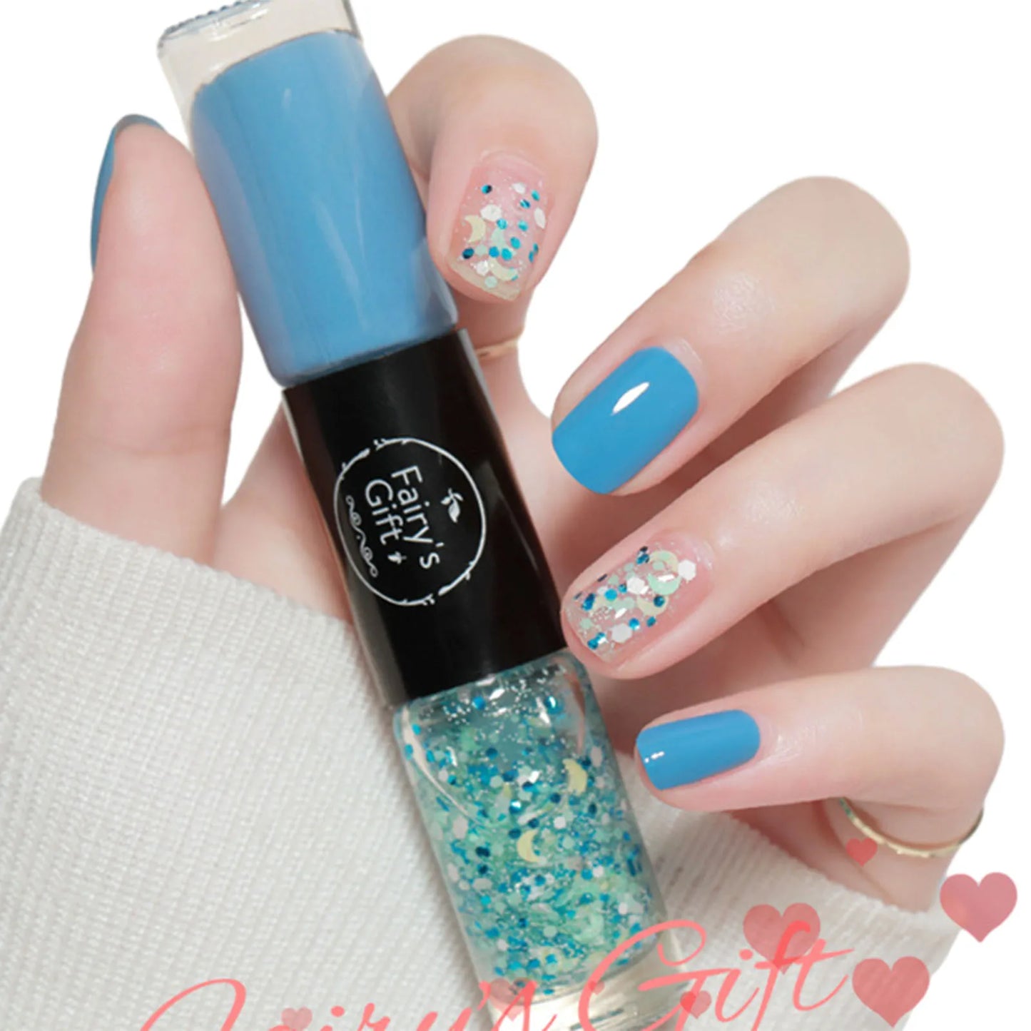 2-in-1 Glitter Nail Polish – Long-Lasting Quick-Dry Gel