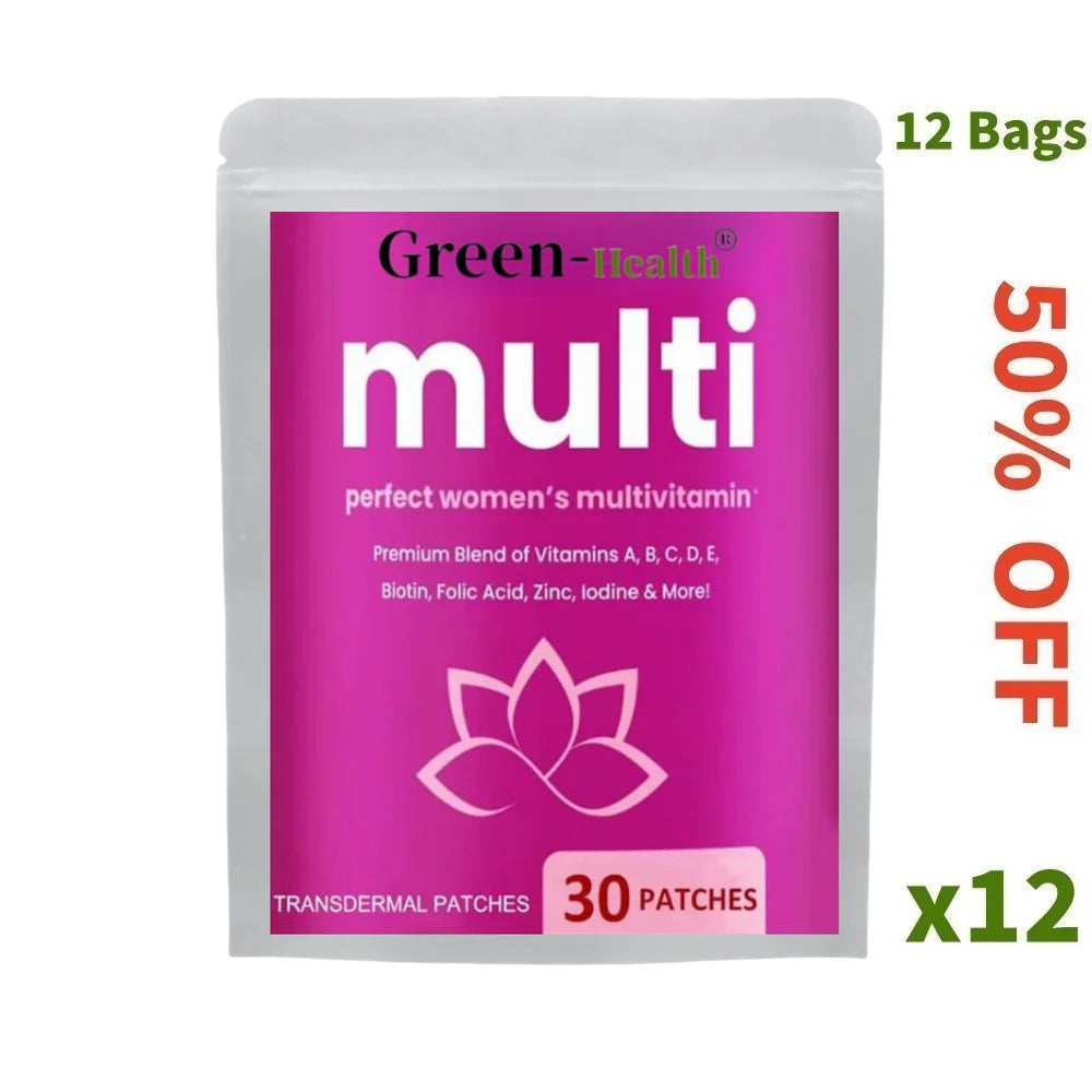 Women’s Multivitamin Patches – Vitamins A–E, Biotin, Energy (30 Pcs)