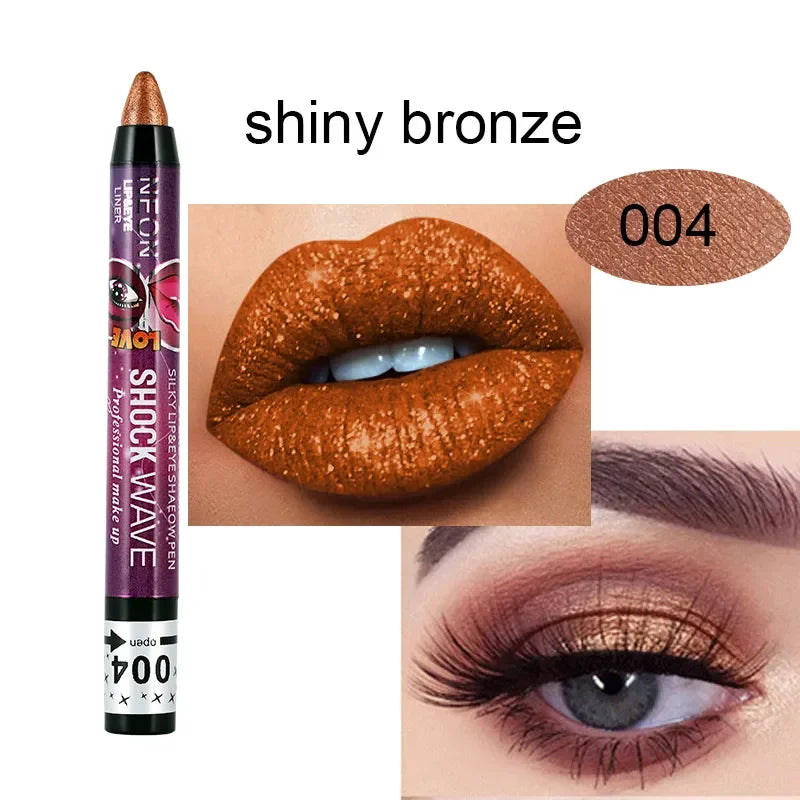 2-in-1 Eyeshadow & Lipstick Stick – Glitter & Matte